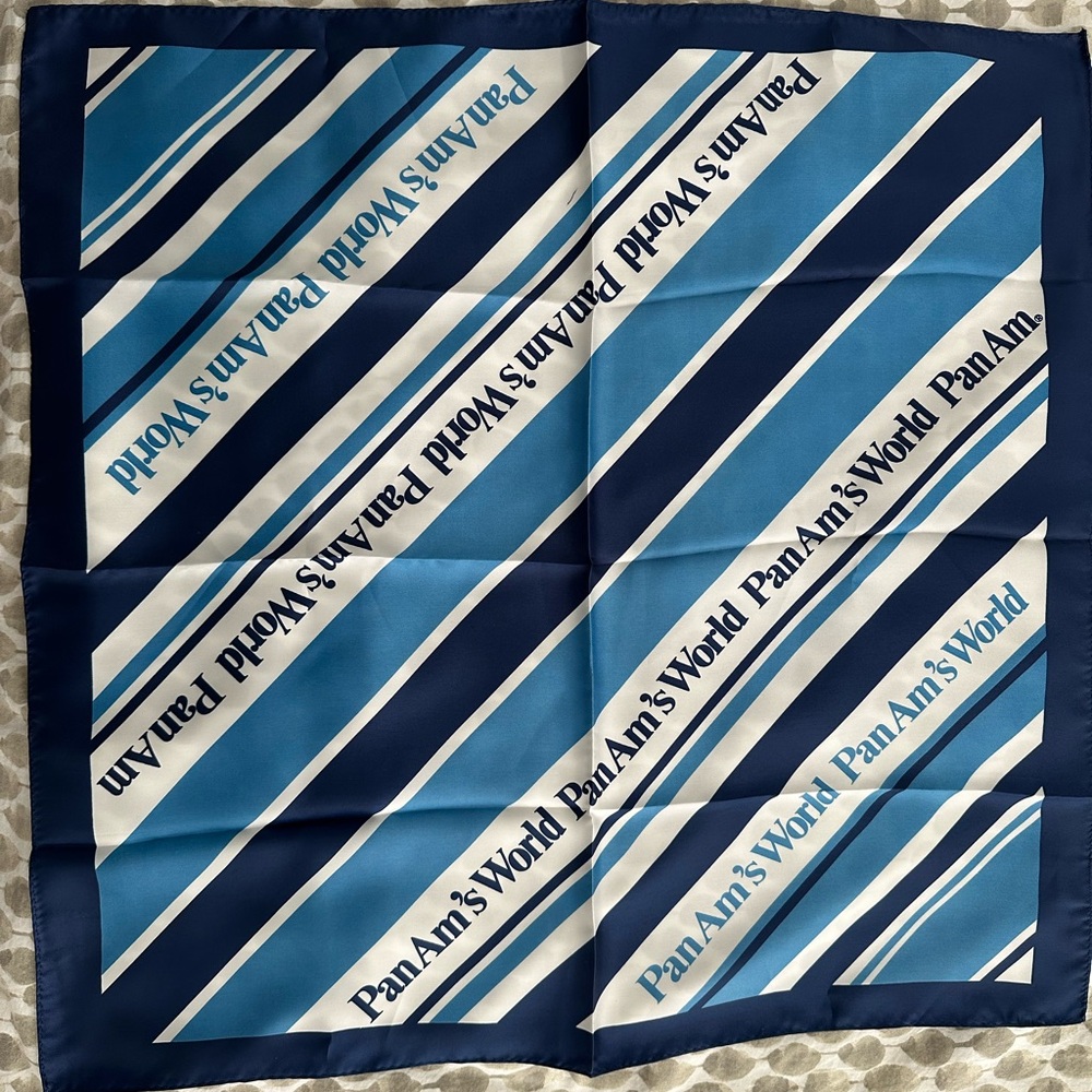 Pan Am square scarf EUC